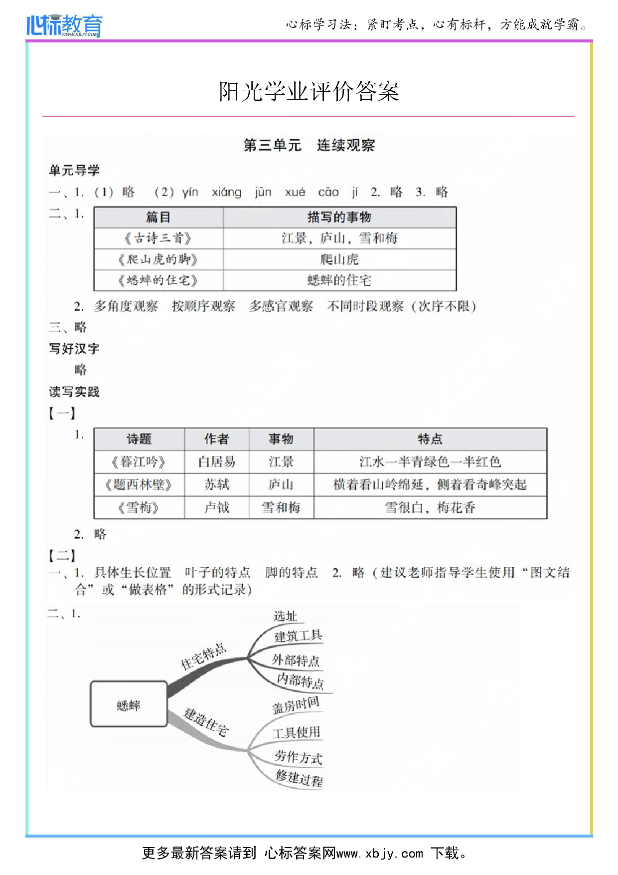 第三单元 连续观察答案