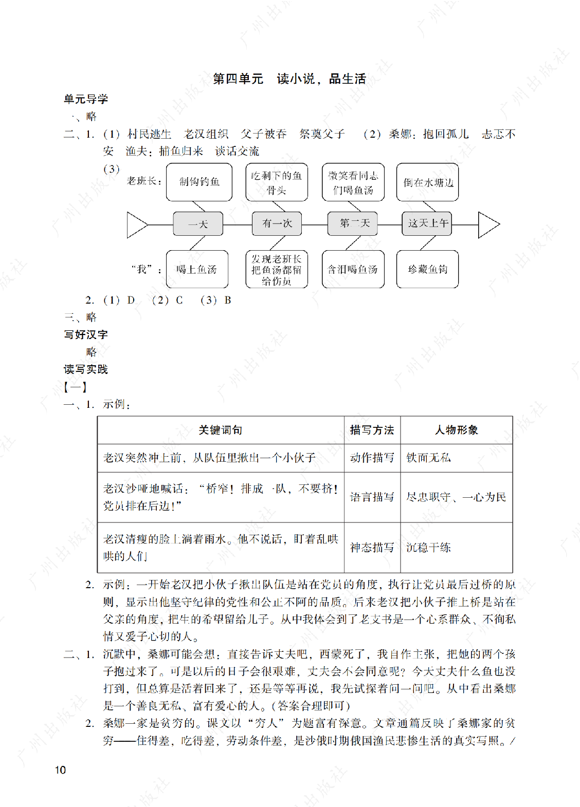 2024年阳光学业评价语文六年级上册答案第十页